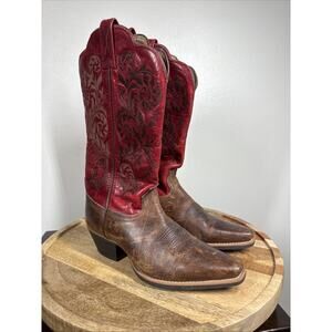 Twisted X WWT0027 Western Snip Toe Red Embroidered Cowgirl Boots Size 5 1/2B